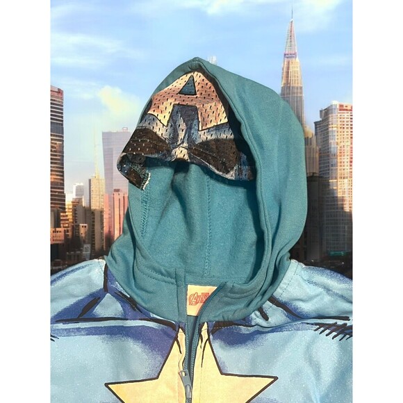 The Avengers Captain America Hoodie Boys Medium Size 8 Costume Jacket New NWT - Picture 9 of 10